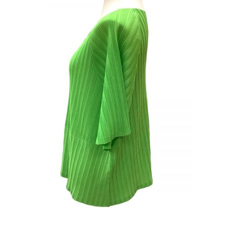  ISSEY MIYAKE イッセイミヤケ PLEATS PLEASE カットソー ドルマンスリーブ PP31-FK372 黄緑