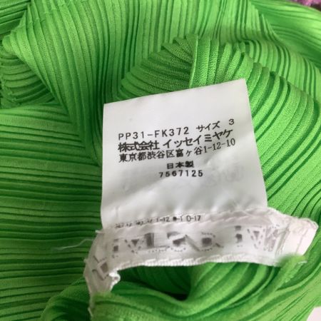  ISSEY MIYAKE イッセイミヤケ PLEATS PLEASE カットソー ドルマンスリーブ PP31-FK372 黄緑