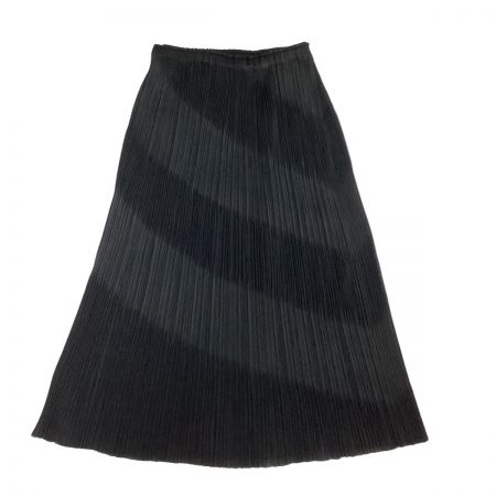  ISSEY MIYAKE イッセイミヤケ PLEATS PLEASE スカート ななめデザイン PP51-JG865 ブラック