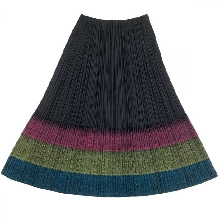 PLEATS PLEASE ISSEY MIYAKE ミディ丈スカート ISSEY MIYAKE イッセイミヤケ PLEATS PLEASE 裾切り替え スカート SIZE