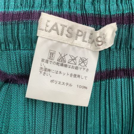  ISSEY MIYAKE イッセイミヤケ PLEATS PLEASE スカート ボーダー  SIZE 3 PP31-JG773 グリーン