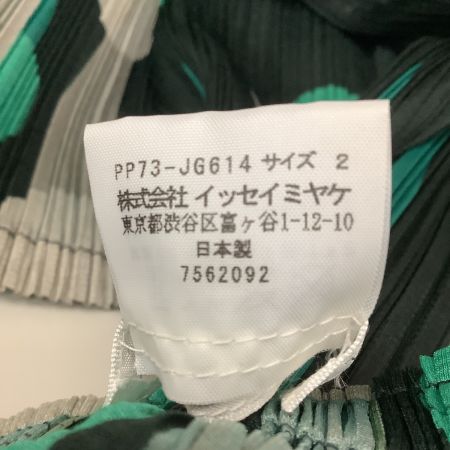  ISSEY MIYAKE イッセイミヤケ PLEATS PLEASE スカート  ドット SIZE 2 PP73-JG614 グリーン