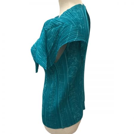  ISSEY MIYAKE イッセイミヤケ PLEATS PLEASE カットソー 変形  PP71-JK711 エメラルドグリーン