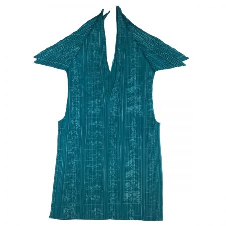  ISSEY MIYAKE イッセイミヤケ PLEATS PLEASE カットソー 変形  PP71-JK711 エメラルドグリーン