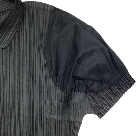 ISSEY MIYAKE イッセイミヤケ PLEATS PLEASE シャツ 肩コットン SIZE 3 PP91-JJ694  ブラック｜中古｜なんでもリサイクルビッグバン