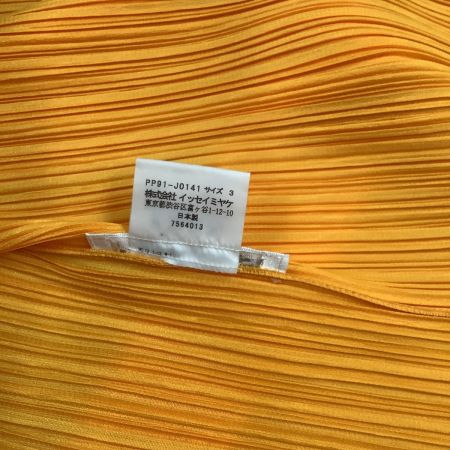  ISSEY MIYAKE イッセイミヤケ PLEATS PLEASE カーディガン SIZE 3 PP91-J0141 ヤマブキ色