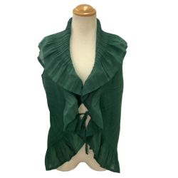 ♪♪ ISSEY MIYAKE FETE イッセイミヤケ ボレロ フリル SIZE  2 IF92FJ220 グリーン Bランク