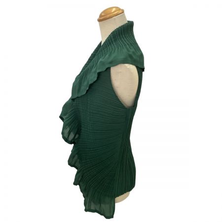  ISSEY MIYAKE FETE イッセイミヤケ ボレロ フリル SIZE  2 IF92FJ220 グリーン