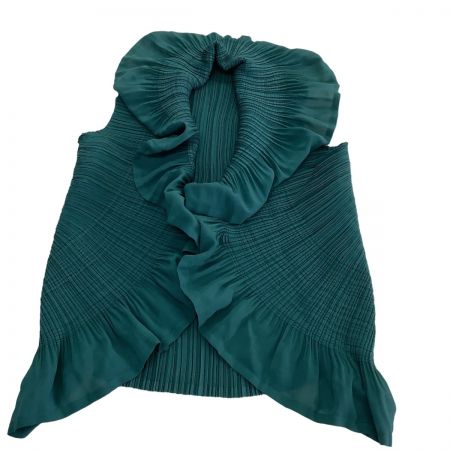  ISSEY MIYAKE FETE イッセイミヤケ ボレロ フリル SIZE  2 IF92FJ220 グリーン