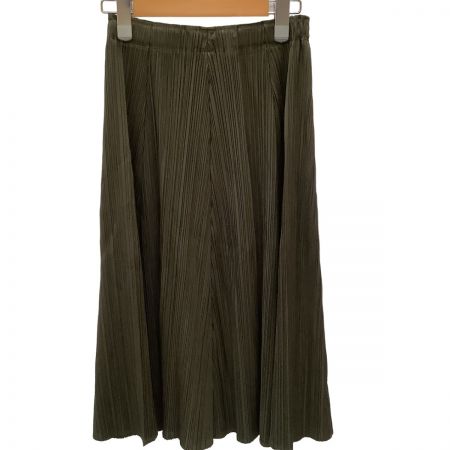  ISSEY MIYAKE イッセイミヤケ PLEATS PLEASE 変形 スカート SIZE 3 PP11-JG408 カーキ