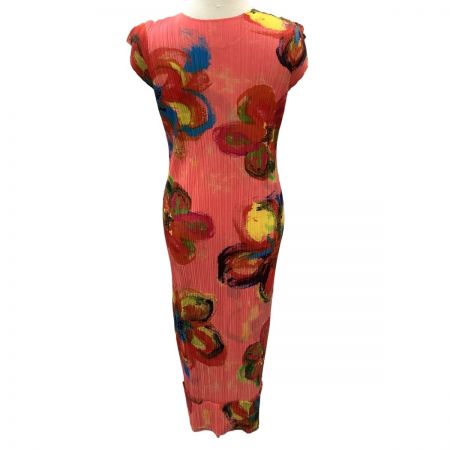  ISSEY MIYAKE イッセイミヤケ PLEATS PLEASE レア ノースリーブワンピース 花柄 PP61-JH755 ピンク
