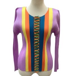 ISSEY MIYAKE イッセイミヤケ PLEATS PLEASE カットソー SIZE 3 PP71-JK612 バイオレット Bランク