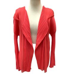 ♪♪ ISSEY MIYAKE イッセイミヤケ PLEATS PLEASE カーディガン  SIZE 3 PP61-J0762 サーモンピンク Bランク