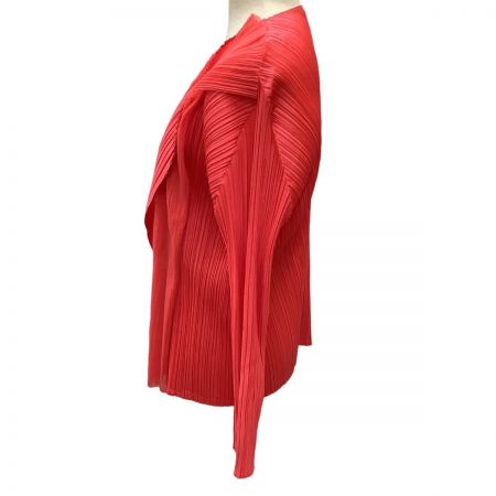  ISSEY MIYAKE イッセイミヤケ PLEATS PLEASE カーディガン  SIZE 3 PP61-J0762 サーモンピンク