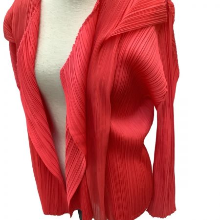 ISSEY MIYAKE イッセイミヤケ PLEATS PLEASE カーディガン  SIZE 3 PP61-J0762 サーモンピンク