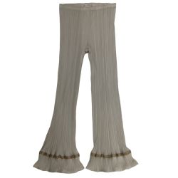 ♪♪ ISSEY MIYAKE イッセイミヤケ PLEATS PLEASE パンツ 変形 裾フレア SIZE3 PP53-JF683 ベージュ Bランク