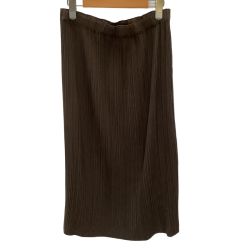 ♪♪ ISSEY MIYAKE イッセイミヤケ Vintage ロングプリーツスカート  IM33-FG908 ダークブラウン Bランク