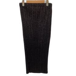 ISSEY MIYAKE イッセイミヤケ 激レア Vintage ラメ ロングスカート SIZE 2 IM12FG951 ブラック Bランク