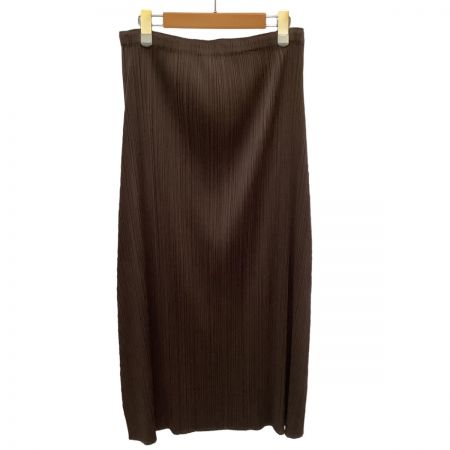  ISSEY MIYAKE イッセイミヤケ PLEATS PLEASE スカート SIZE 3 PP12-JG507 ダークブラウン