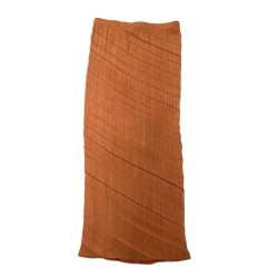ISSEY MIYAKE イッセイミヤケ ロングスカート 波プリーツ  オレンジ Bランク