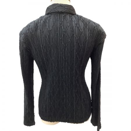  ISSEY MIYAKE FETE 刺繍 プリーツ ジャケット SIZE 2 IF44FJ789 ブラック