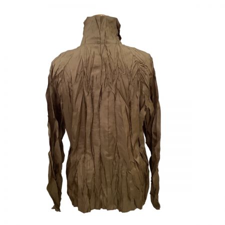  ISSEY MIYAKE イッセイミヤケ PLEATS PLEASE シャツ SIZE 3 PP42-PJ938 ブラウン