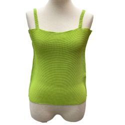 ♪♪ ISSEY MIYAKE me イッセイミヤケ  キャミソール ワッフルプリーツ SIZE Free MI11FR041 黄緑 Bランク