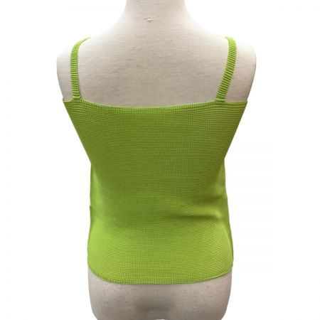  ISSEY MIYAKE me イッセイミヤケ  キャミソール ワッフルプリーツ SIZE Free MI11FR041 黄緑