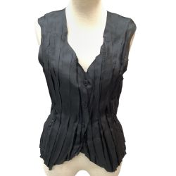 ISSEY MIYAKE イッセイミヤケ PLEATS PLEASE ベスト シワ加工 SIZE 3 PP93-PE941 ブラック Bランク