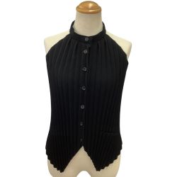 ISSEY MIYAKE イッセイミヤケ ホルターネック ベスト SIZE L プリーツ  IM02FE912 ブラック Bランク
