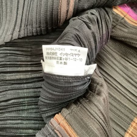 ISSEY MIYAKE イッセイミヤケ PLEATS PLEASE 蛍光ライン ワンピース SIZE 4 PP64JH541 ブラック