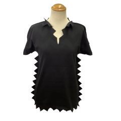 ISSEY MIYAKE イッセイミヤケ PLEATS PLEASE ギザギザ 変形カットソー  PP92LK912 ブラック Bランク