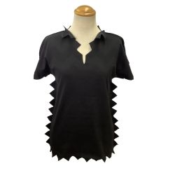 ISSEY MIYAKE イッセイミヤケ PLEATS PLEASE ギザギザ 変形カットソー  PP92LK912 ブラック Bランク