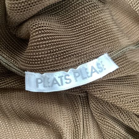 ISSEY MIYAKE イッセイミヤケ PLEATS PLEASE カットソー レース SIZE 3 ブラウン
