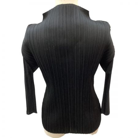  ISSEY MIYAKE イッセイミヤケ PLEATS PLEASE カットソー 水玉リボン付き PP43-JK675 ブラック