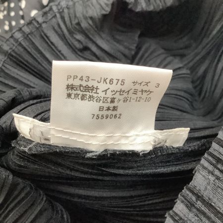  ISSEY MIYAKE イッセイミヤケ PLEATS PLEASE カットソー 水玉リボン付き PP43-JK675 ブラック