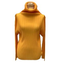 ♪♪ ISSEY MIYAKE イッセイミヤケ PLEATS PLEASE カットソー SIZE 3 PP93-FK372 山吹色 Bランク