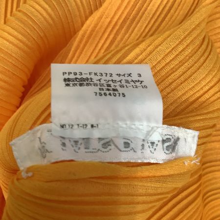  ISSEY MIYAKE イッセイミヤケ PLEATS PLEASE カットソー SIZE 3 PP93-FK372 山吹色