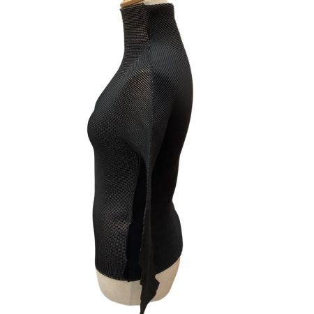  ISSEY MIYAKE me イッセイミヤケ 変形 ギザギザカットソー SIZE Free MI23FJ671 ゴールド×ブラック