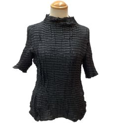 ♪♪ ISSEY MIYAKE イッセイミヤケ カットソー シワ加工 ランダムプリーツ SIZE M IM02FJ915 ブラック Bランク