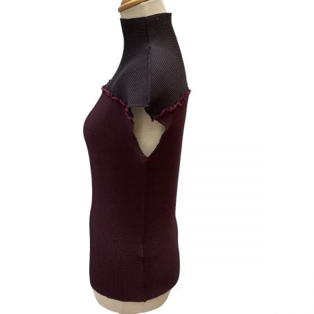  ISSEY MIYAKE me イッセイミヤケ カットソー バイカラー フリル SIZE Free MI43FK303 パープル