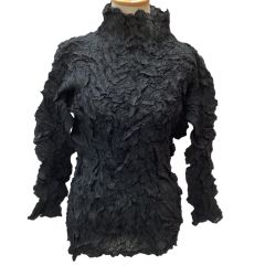 ♪♪ ISSEY MIYAKE イッセイミヤケ カットソー シワ加工 SIZE M IM02FJ938 ブラック Bランク