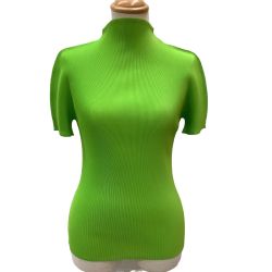 ISSEY MIYAKE イッセイミヤケ PLEATS PLEASE カットソー SIZE 3 PP21-FK104 黄緑 Bランク