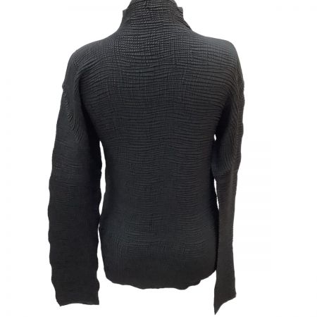  ISSEY MIYAKE イッセイミヤケ カットソー 波 ワッフル シフォン プリーツ SIZE 3 IM32FJ911 ブラック
