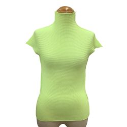 ♪♪ ISSEY MIYAKE(Ｔ) イッセイミヤケ カットソー ワッフルプリーツ 蛍光色 SIZE M MM02FT322 イエロー Bランク