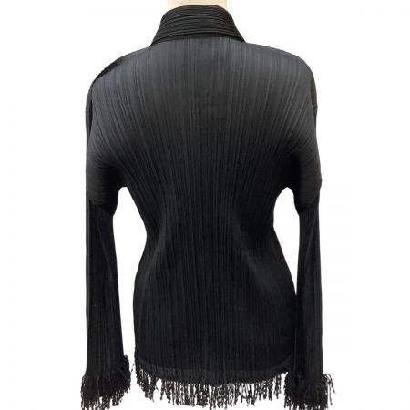  ISSEY MIYAKE イッセイミヤケ PLEATS PLEASE 変形シャツ カーディガン PP43-J0743 ブラック