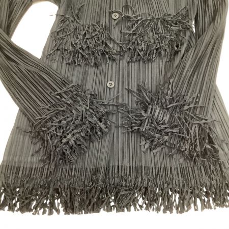  ISSEY MIYAKE イッセイミヤケ PLEATS PLEASE 変形シャツ カーディガン PP43-J0743 ブラック