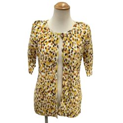 ISSEY MIYAKE イッセイミヤケ PLEATS PLEASE  カーディガン ドット SIZE 2 PP51F0384 イエロー Bランク