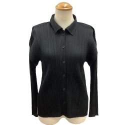 ♪♪ ISSEY MIYAKE イッセイミヤケ PLEATS PLEASE シャツ SIZE 3 PP31-JJ165 ブラック Bランク