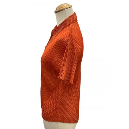  ISSEY MIYAKE イッセイミヤケ PLEATS PLEASE 変形 シャツ SIZE 3 PP33-JJ623 オレンジ